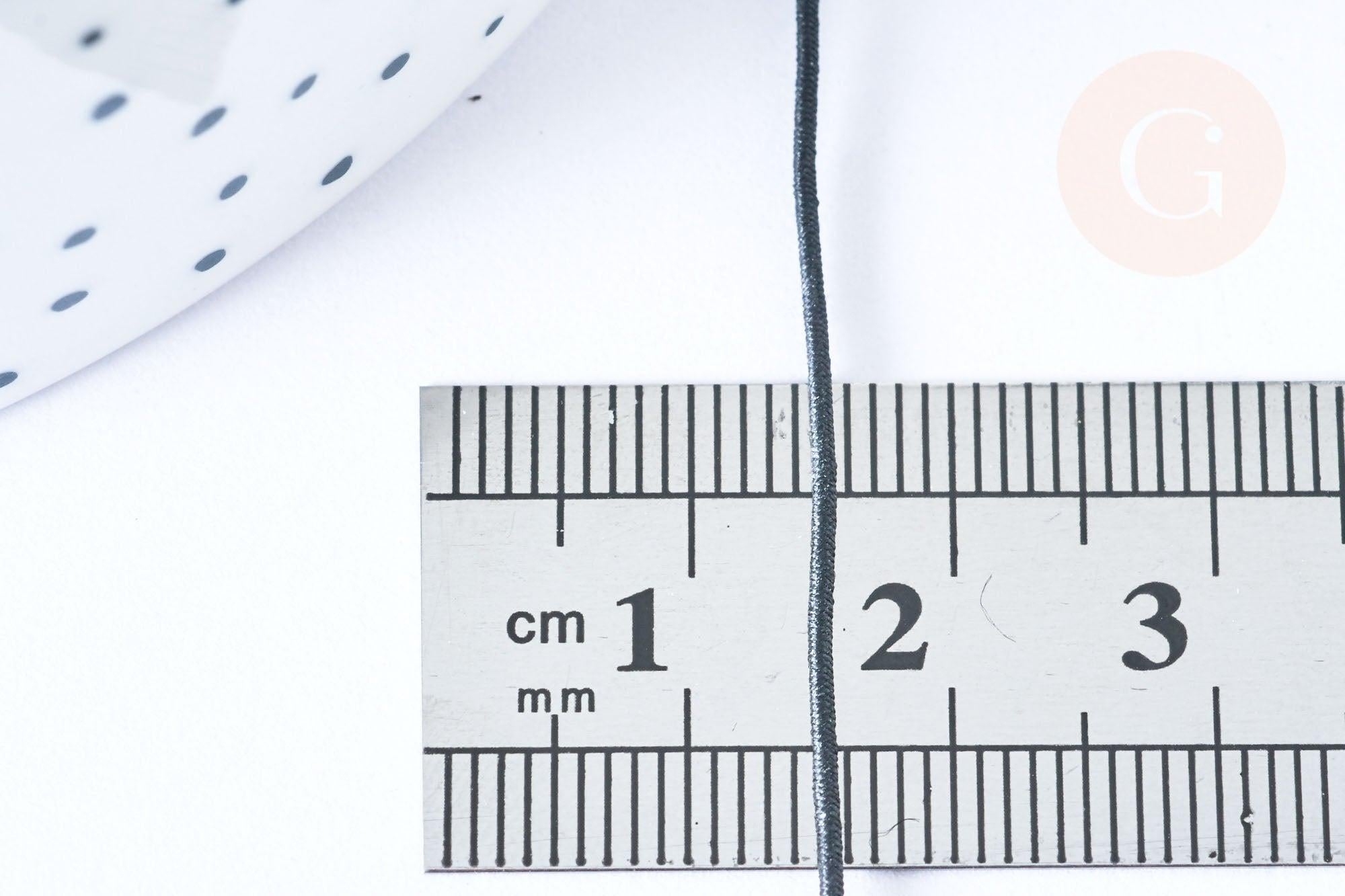Cordon élastique noir 1,2mm, cordon élastique nylon pour création bijoux, les 5 mètres G6974