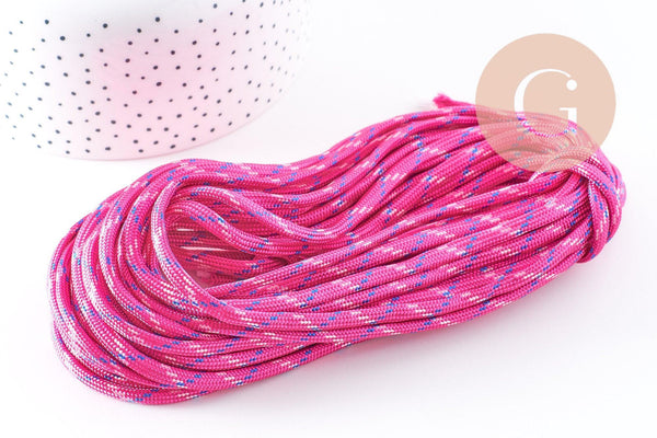 Cordon épais Spandex polyester Rose fuchsia 4mm, x1 mètre (G10272)