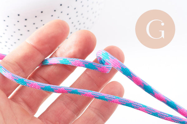 Cordon épais Spandex polyester Rose fuchsia 4mm, x1 mètre (G10272)