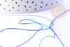 Cordon fil de jade bleu roi polyester 0.5mm, cordon pour création de bijoux x1 mètre G9333