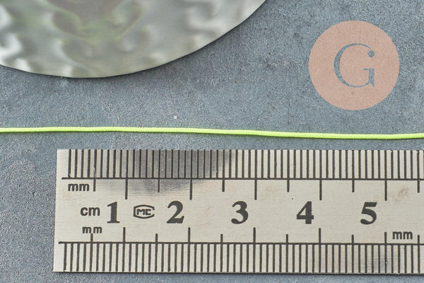 Cordon fil de jade jaune fluorescent polyester 0.6mm, x1 mètre (G9518)