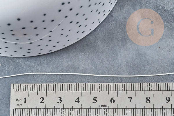 Cordon fil de jade nylon beige 0.5mm, fabrication bijoux avec nœud coulissant, x1mètre (G8947)