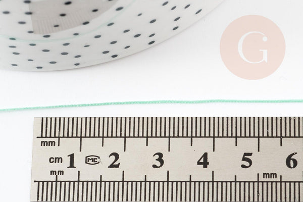 Cordon fil de jade vert clair polyester 0.5mm, x1 mètre (G9341)