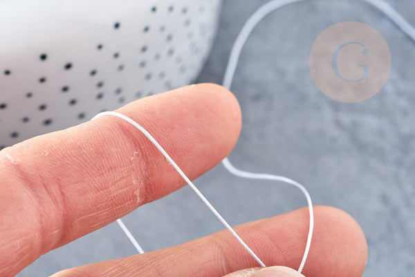 Cordon gris tressé polyester 0.4mm, cordon fil de jade pour bijoux, x1 mètre G8452