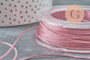 Cordon lilas clair métalisé tressé polyester 1mm, x1 mètre (G8174)