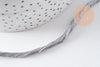 Cordon macramé Polyester argent 3mm, x1 mètre (G10590)