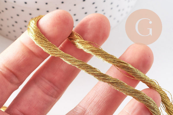 Cordon macramé Polyester or foncé 3mm, x1 mètre (G10475)