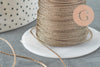 Cordon métallique brun coco ,ruban mariage,fourniture créative, scrapbooking, largeur 1mm, x1 mètre G4420