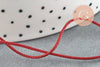 Cordon métallique rouge pailleté ,ruban mariage,fourniture créative, scrapbooking, largeur 1mm, x1 mètre G5663