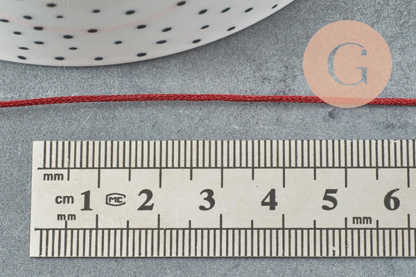 Cordon métallique rouge pailleté ,ruban mariage,fourniture créative, scrapbooking, largeur 1mm, x1 mètre G5663