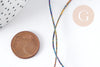 Cordon multicolore métallisé polyester 1mm, fil pour bijoux noeud coulissant, x1 mètre G9092