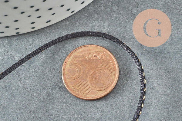 Cordon noir or polyester 1.5mm, x1 mètre (G3337)