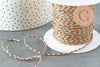 Cordon nylon métallique multicolore 0.8mm, x1 mètre (G4183)