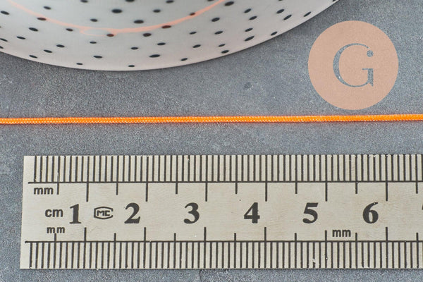 Cordon polyester orange fluorescent scrapbooking 0.7mm, x 5mètres (G5814)