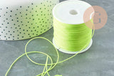 Cordon pour bijoux polyester jaune fluorescent 0.8mm, cordon fil de jade pour bijoux, x1 mètre G9455