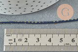 Cordon queue de rat bleu marine or 1.5mm, x1 mètre (G2118)