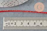 Cordon queue de rat nylon rouge or 1.5mm, x1 mètre (G3369)