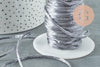 Cordon queue de rat polyester satin gris 2mm, x5 mètres (G1808)
