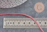 Cordon queue de rat polyester vieux rose 2mm, x5 mètres (G11223)