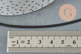 Cordon queue de rat satin polyester noir brillant 2mm, x 5mètres (G2513)