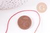 Cordon rouge foncé tressé polyester 0.6mm, x1 mètre (G10667)
