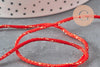 Cordon rouge or, fabrication bijoux, création bijoux,ruban mariage, scrapbooking, largeur 1.5mm, x1 mètre G3369