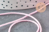 Cordon satiné torsadé rose, cordon pour bijoux,cordon rose scrapbooking,corde décoration, largeur 2mm, x1 mètre G5655