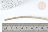 Cordon similicuir beige à paillettes doré 3mm, x1 mètre (G7464)