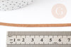 Cordon suédé marron imitation cuir 4mm, x1 mètre (G0090)