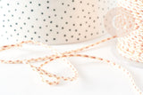 Cordon tressé Beige rose blanc 2mm, x 1 mètre (G9118)