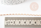 Cordon tressé Beige rose blanc 2mm, x 1 mètre (G9118)