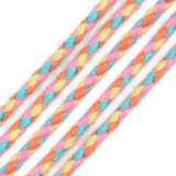 Cordon tressé Orange Jaune Rose bleu 2mm, cordon multicolore scrapbooking, cordon décoration, x1 mètre G5933