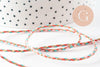Cordon tressé Orange Rose bleu or 1.5mm x1 mètre (G9728)