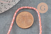 Cordon tressé Rose corail taupe 2mm, cordon pour bijoux,cordon multicolore scrapbooking,corde décoration, x1 mètre G5813