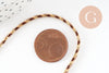 Cordon tressé Taupe Marron Beige Or 1.5mm x1 mètre (G9729)
