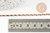 Cordon tressé Taupe Marron Beige Or 1.5mm x1 mètre (G9729)