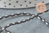 Cordon tressé blanc noir gris 2mm, x1 mètre (G5811)