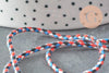 Cordon tressé bleu blanc rouge turquoise 2mm,cordon multicolore scrapbooking,corde décoration, x1 mètre G5859