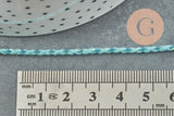 Cordon tressé bleu turquoise 2mm, x1 mètre G5894