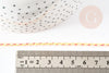 Cordon tressé coton jaune orange rose 2mm, x 1 mètre (G9123)