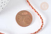 Cordon tressé orange clair et foncé fil doré 1.5mm-2mm, scrapbooking, x 1Mètre (G7470)