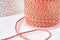 Cordon tressé orange clair et foncé fil doré 1.5mm-2mm, scrapbooking, x 1Mètre (G7470)