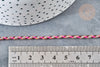 Cordon tressé rouge vert bordeaux or 1.5mm, cordon pour bijoux, scrapbooking,corde décoration, x 1Mètre G5812