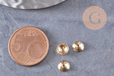 Coupelle perle acier 304 inoxydable doré 6mm, x10 (G4845)