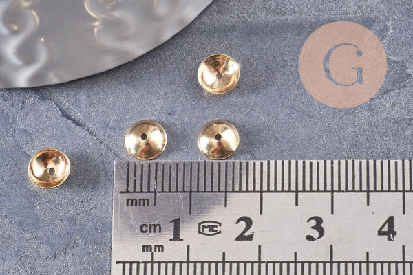 Coupelle perle acier 304 inoxydable doré 6mm, x10 (G4845)