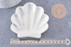 Coupelle présentoir coquillage à bijoux porcelaine blanche 111mm, x1 (G10328)