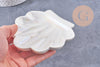 Coupelle présentoir coquillage à bijoux porcelaine blanche 111mm, x1 (G10328)