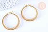 Créoles acier doré 23.5mm, bijoux doré,cadeau anniversaire, oreille percée,sans nickel, boucles acier, la paire (G6640)