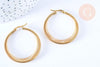 Créoles acier doré 23.5mm, bijoux doré,cadeau anniversaire, oreille percée,sans nickel, boucles acier, la paire (G6640)