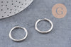 Créoles fine acier 304 inoxydable platine 23mm, x1 paire (G10864)